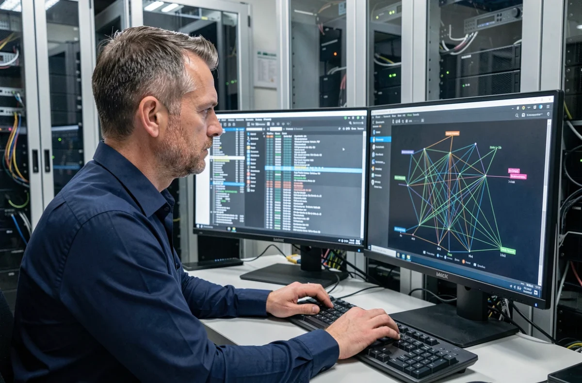 Technicien en infogérance et sécurité informatique surveillant des serveurs en Loire-Atlantique pour APS Solutions Informatiques