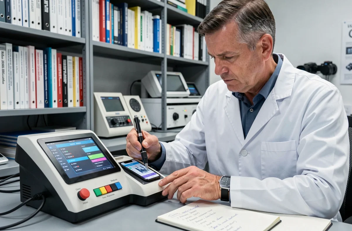 Technicien de Docteur Phone Colmar réalisant un diagnostic approfondi sur smartphone