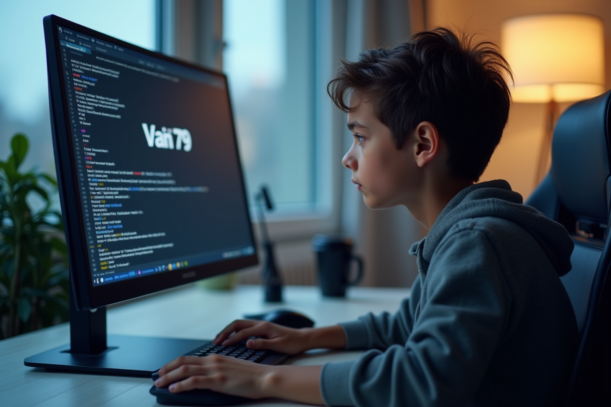 Jeune joueur frustré devant un écran Valorant Van 79