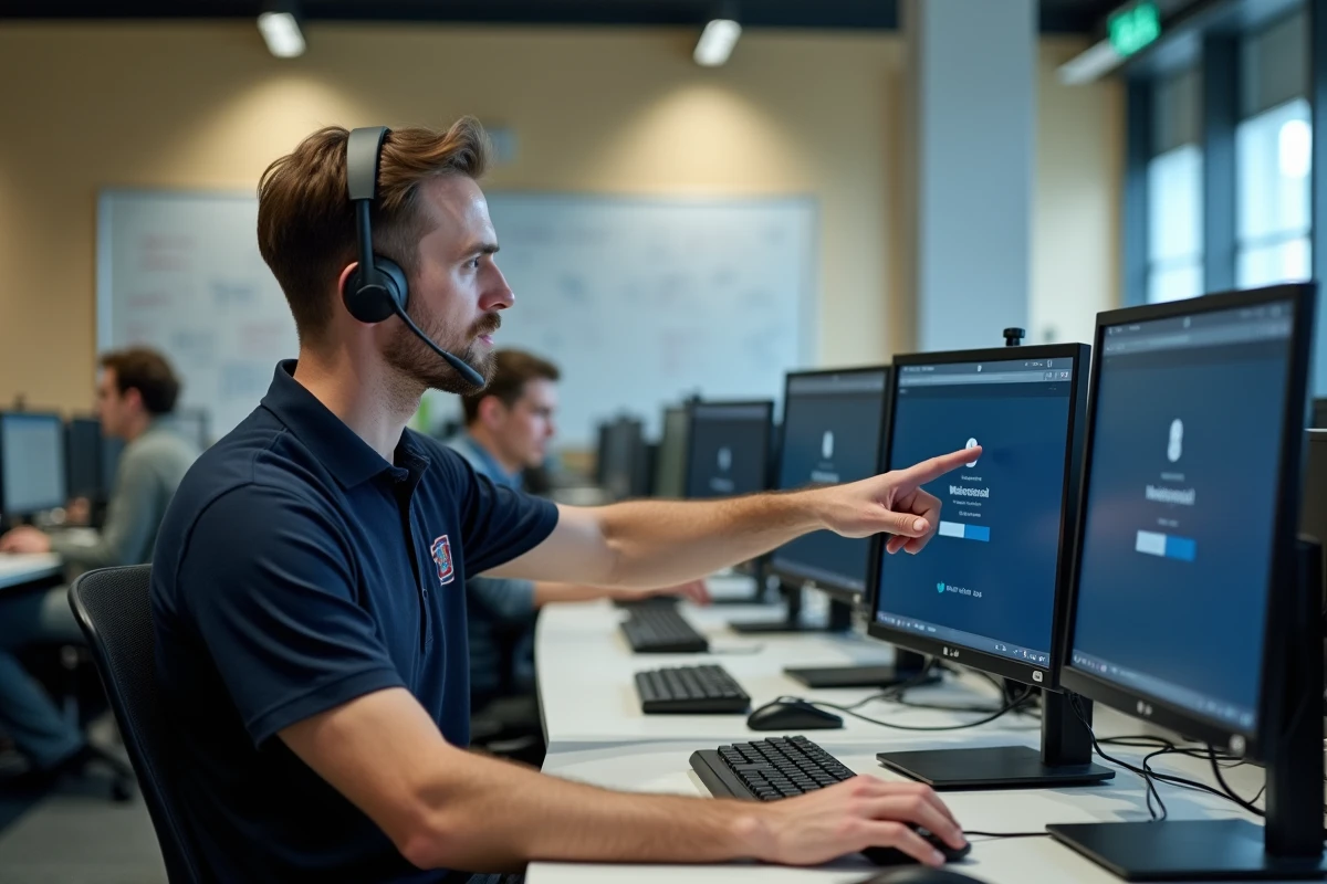 Technicien informatique campus de Rennes aidant à la connexion au webmail Mel en début d'année universitaire